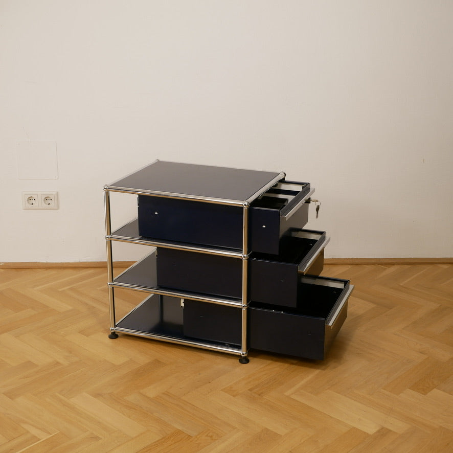 2x USM Haller Bürocontainer - Dunkelblau