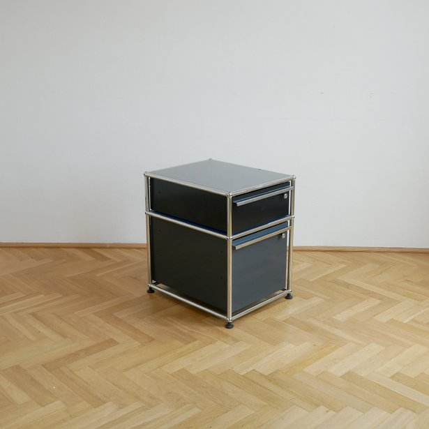 USM Haller Bürocontainer - Schwarz/Grau/Marineblau - weitere Ansicht